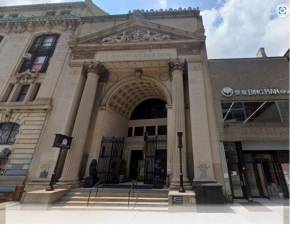 Former HQ of the Bowery Savings Bank in Chinatown, now a party venue, is to be sold for $26 million to private equity firm SC Holdings headed by Jason Stein. Photo: Google