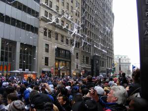 It’s been more than a decade since the 2012 Super Bowl winning NY Giants became the last NY area pro team to be honored with a parade down the Canyon of Heroes. Photo: Wikipedia Commons