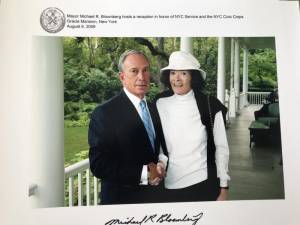 Christine Donovan (right) with former Mayor Michael Bloomberg in 2009. Photo courtesy of Mary Covington
