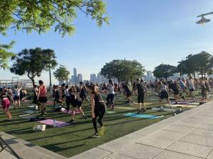 HIIT workout class at Pier 46. Photo: Ava Manson