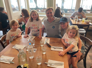 NY-10 candidate Daniel Goldman with his family on the day of the Democratic primary over the summer. Photo via Goldman’s Twitter