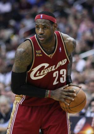<b>LeBron James is not physically in the King James but his dominant presence looms large in a two man production opening in previews May 16th at City Center. </b>Photo: Keith Allison, Wikimedia Commons