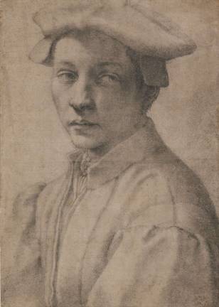 Michelangelo Buonarroti (Italian, Caprese 1475–1564 Rome). "Portrait of Andrea Quaratesi." 1532. Drawing, black chalk; 16 3/16 x 11 ½ in. The British Museum, London