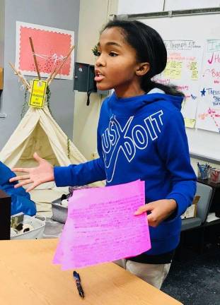 Debater on Jan. 13 at the Washington Heights Expeditionary Learning School (WHEELS). Photo courtesy of NYCUDL