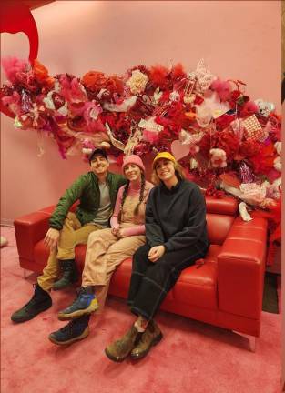 The creative team behind the pop up Valentine Museum (form left) Maddie Hill, founder Nicole Utley and Sayre Stewart.