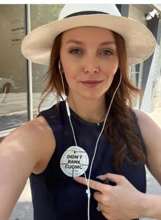 Lindsey Boylan (above) pictured after the mayor’s race last November. She finished second behind Carl Wilson in the recent special election for City Council on April 28, but says she will not run again in the upcoming Democratic primary.