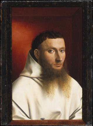 Petrus Christus, “Portrait of a Carthusian Lay Brother,” 1446, Oil on wood, 11 1/2 × 8 1/2 inches, The Jules Bache Collection, 1949, The Metropolitan Museum of Art, New York. Photo: courtesy The Frick Collection.