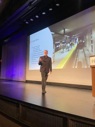 Urban planner Alexandros Washburn in an appearance before the New York Historical Society in May, 2025 , when he advancing proposals for the redesign of Penn Station. He’s since turned his attention to solving the AI riddle.