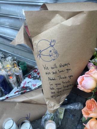 ”We will always miss you,” said a note on one bouquet left outside Sal’s Deli &amp; Grocery. Abdul Saleh, a worker in the store, died from a gun shot wound after an altercation with another man on the night of April 25.