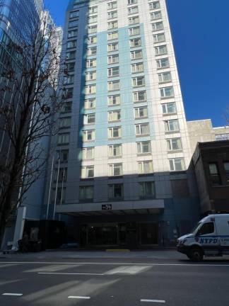 The SoHo 54 Hotel on Watts. Ave, where a 38 year-old woman was reportedly found dead next to a bloodied iron. On Feb. 11, the NYC Medical Examiner ruled her death a homicide. No arrests have been made.