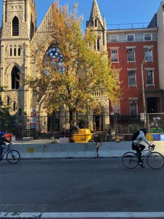 The WPA building is to the right of the church. Photo: Benjamin Morse