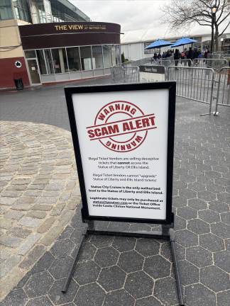 Illegal vending in Battery Park, near the Statue of Liberty ferry terminal, April 28, 2025.