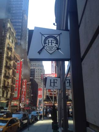 The Hunt &amp; Fish Club, a high-priced steakhouse, party palace and haunt for hedge-funders on West 44th Street, where Anthony Scaramucci holds an ownership stake. Photo: Douglas Feiden