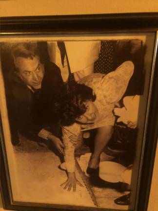 <b>When Maureen Stapleton placed her hand in the mortar on the sidewalk outside Theatre 80, she was said to be so tipsy she had to be held up by Howard Otway, whose son Lorcan now runs the bar and theater.</b> Photo of the photo: Keith J. Kelly