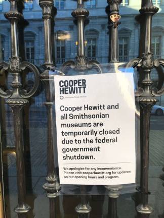 The Cooper Hewitt Smithsonian Design Museum on Fifth Avenue in a Jan. 13 photo. The public will be barred from the landmark Carnegie Mansion until the federal government reopens. Photo: Douglas Feiden