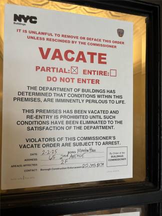A week after a fire in the East Village that killed a man and his dog, other residents in the six-story building who escaped without injury have not been allowed back into the building as a partial vacate order from the Buildings Department remains in effect.