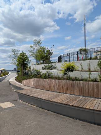 Bottom of the terrace, walking west.
