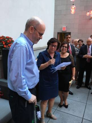 Conan Freud with Iris Weinshall, former NYC Department of Transportation Commissioner. Photo courtesy of Judith Pincus