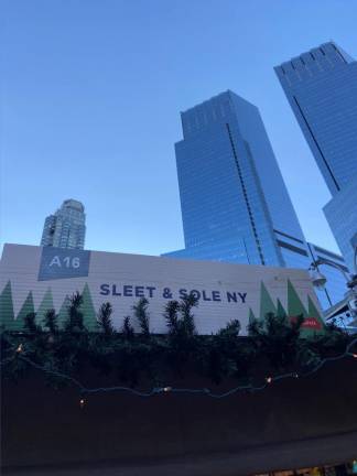 Sleet &amp; Sole sign at the Columbus Circle Market. Photo: Zoe Kava