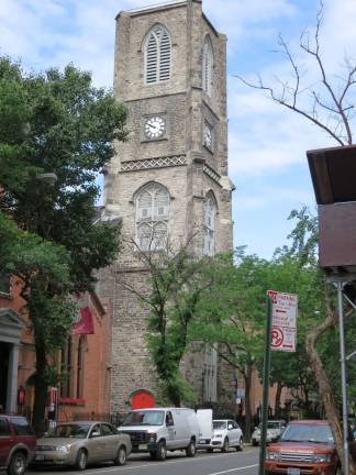 St. Peter’s Episcopal Church, at 346 West 20th Street in Chelsea, has received a $25,000 matching grant from the New York Landmarks Conservancy that will help the fabled "Christmas Church" shore up its 180-year-old exterior walls. Photo: New York Landmarks Conservancy