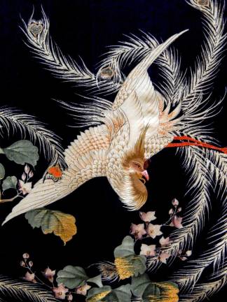 Detail, "Outer Robe (Uchikake) with Phoenixes and Paulownia." Photo: Adel Gorgy
