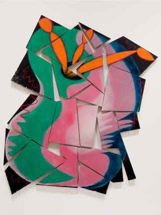 Elizabeth Murray’s “Painters Progress,” an artwork that takes 19 panels to contain. Photo: Adel Gorgy