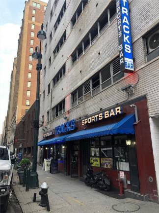 <b>Track’s Sports Bar, which was already forced to move out of Penn Station several years ago could be forced to move from its new home on West. 31st. St. is Penn Station redevelopment needs the block to the south of the current station to accommodate the new NJ train tunnel.</b> Photo: Keith J. Kelly