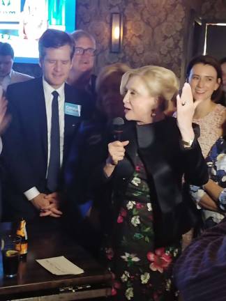 Victory night at Stout NYC Grand Central. Photo courtesy of Carolyn Maloney campaign