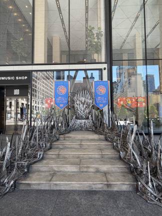 The Knicks edition of the Iron Throne featured House Targaryen’s banner in Knicks’ signature blue and orange, celebrating their NBA Championship win.