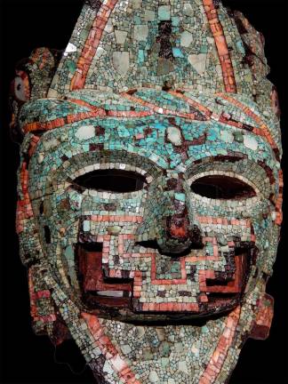 This turquoise, wood, mother-of-pearl and shell mask (probably Mixtec – Ñudzavui - A.D. 1200–1521) once belonged to Cosimo de' Medici. Photo: Adel Gorgy