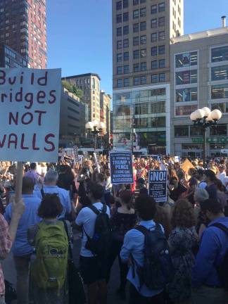 Lawyer Moms for America participated in a protest in downtown Manhattan last week. Photo courtesy of Lawyer Moms of America