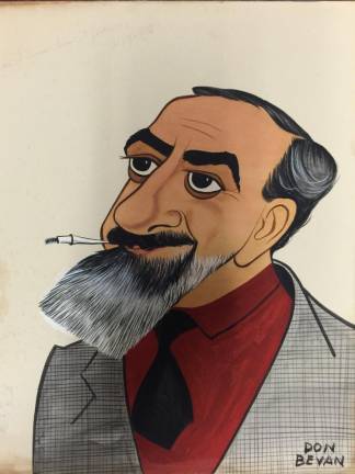 Caricature of Hirschfeld by Don Bevan. Courtesy of Sardi’s