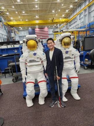 After high school student Matthew Cho underwent surgery to remove a malignant brain tumor three years ago he awoke with complete loss of sight. He transferred to the New York Institute, a school to help children with disabilities and began taking advantage of services at Lighthouse Guild to help rebuild his life. In December, he was picked to go to NASA’s Houston Space Center to communicate virtually with a mission in outer space. Photo: Jeremy Morak