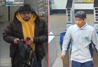 Left: wanted for sexual assault and robbery, April 9; Right: wanted for attempted rape, April 7.