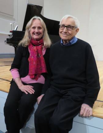 Nancy Rhodes, the founding artistic director of Encompass New Opera Theatre, and the composer Edward Thomas. Rhodes is directing “Anna Christie," an opera, based on Eugene O'Neill's Pulitzer Prize-winning play of the same name, for which Thomas wrote the music. Photo: Harold Levine. 