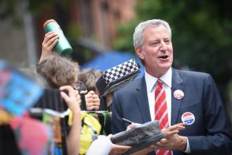 Mayor Bill de Blasio on election day. Photo: Michael Appleton/Mayoral Photography Office