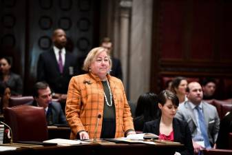 State Senator Liz Krueger (center). Photo courtesy of Office of State Senator Liz Krueger