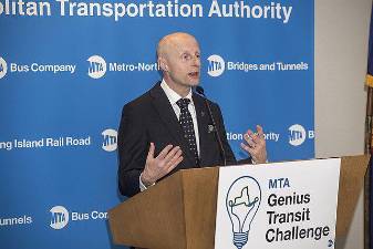 Andy Byford on Friday, March 9, 2018, when he was the NYC Transit president. Two years ago he suggested transit expansion could be achieved by running trains <i>through</i> Penn Station rather than treating it as a terminus.