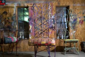 Part of the collection from the <i>Wise Spirit</i> exhibit as seen in the studio of Richard Dial, 2025.