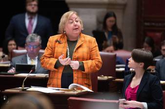 Upper East Side State Senator Liz Krueger at a legislative session in Albany, NY.