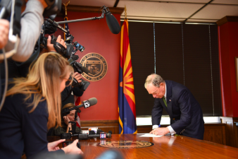 As the media looked on last month, Michael Bloomberg filed for the Arizona Democratic presidential primary.