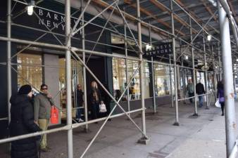 The former Barneys store near 76th Street, which closed in early 2018, is one of a number of vacant storefronts on Broadway in the West 70s.