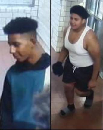 Photos released by the NYPD of two other suspects. They are minors, and therefore unidentified. One is still at large.