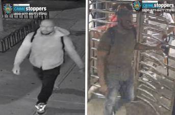 Wanted for Elder Assault on East Broadway (left) and Forcible Touching on 5 Train.