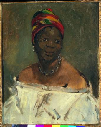 Manet painted Laure three times within a year. She lived near his studio in northern Paris. &Eacute;douard Manet, La n&eacute;gresse (Portrait of Laure), 1862–63. Oil on canvas, 24 &times; 19 11/16 in. (61 &times; 50 cm). Collection Pinacoteca Giovanni e Marella Agnelli, Turin. Photo: Andrea Guerman, &Copy; Pinacoteca Giovanni e Marella Agnelli, Turin