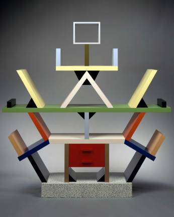Ettore Sottsass (Italian, 1917–2007). "Carlton Room Divider," 1981. Wood, plastic laminate. 76 3/4 x 74 3/4 x 15 3/4 in. (194.9 x 189.9 x 40 cm). The Metropolitan Museum of Art, John C. Waddell Collection, Gift of John C. Waddell, 1997 © Studio Ettore Sottsass Srl