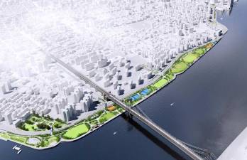 For nearly three years, the East River Esplanade from the East 30s to the Williamsburg Bridge has been a patchwork of boarded up pathways and chopped down oak and cherry trees. But City planners say this is what the entire East River Greenway will look like when it is finally completed and runners and bikers can navigate from uptown to downtown on most of the East Side. Photo: NYC Parks Dept.