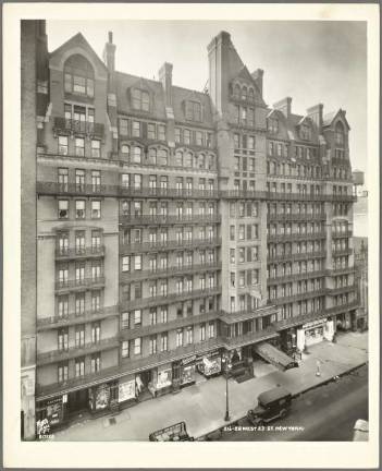 Hotel Chelsea, where most of "Chelsea Girls" was filmed, used to be a central hub for famous artists and musicians. Photo courtesy of the New York Public Library