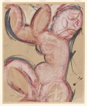 Amedeo Modigliani. "Caryatid," 1914. Gouache and ink on paper. 22 x 18½ in. Museum of Modern Art, New York. Bequest of Mrs. Harriet H. Jonas