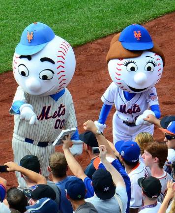 Mr and Mrs. Met, the official mascots of the New York Mets, may be more popular than most of the players taking the field for the team that has been a major disappointment thus far in the 2023 season. Photo: flickr